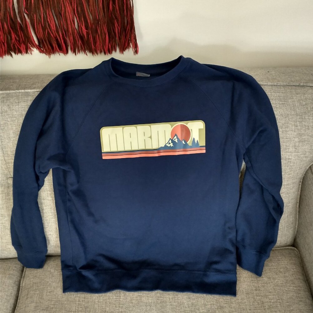 Marmot Men's Crewneck Sweatshirt Size Medium Dark Blue